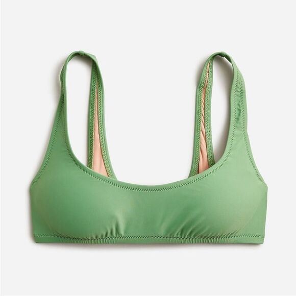 J. CREW Heritage Scoop Neck Bikini Top Rustic Willow Green *NEW* - Picture 1 of 3